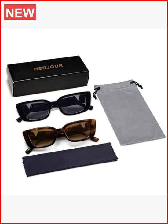 Retro Square Sunglasses 90s Y2K UV Protection Lightweight Rectangle Shades main image 5